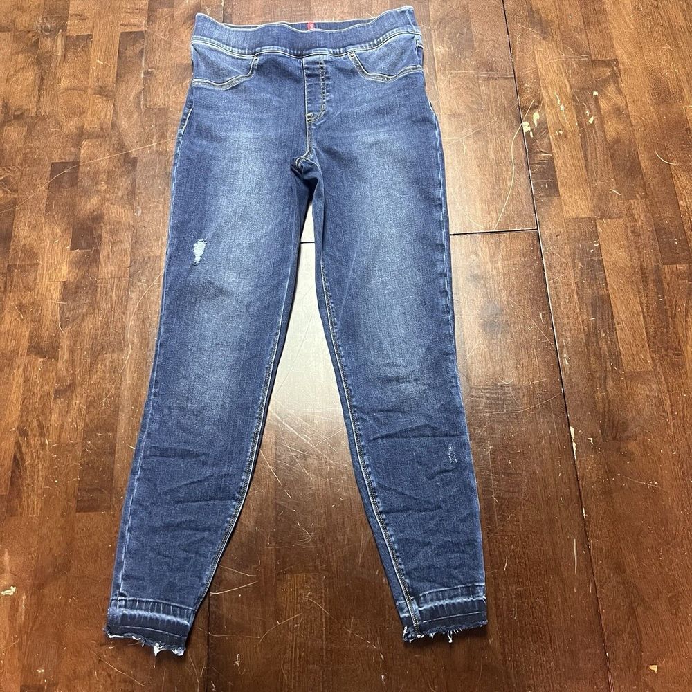 Spanx Distressed Ankle Skinny Jeans Medium Wash Slimming size M 20203R‎